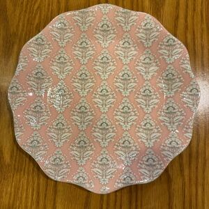 Southern Living Accent Plates (2) Pink Cream Country French Farmhouse Style NEW